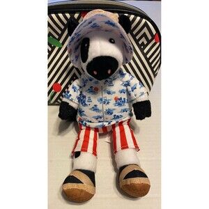 Chick-fil-A Summer 2025 Plush Cow Doll Toy Blue Tropical Island Shirt Cabana 7"